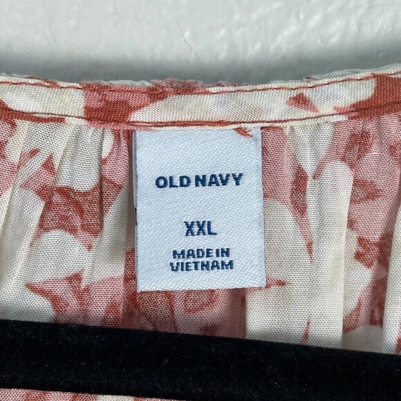 Old Navy Womens Plus XL Floral Long Sleeve Blouse Shirt Top V Neck - Picture 6 of 7